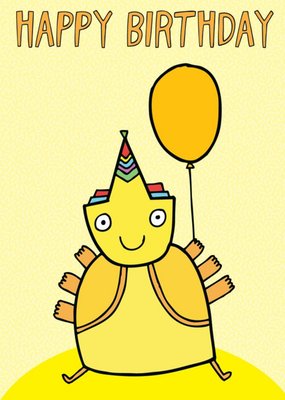 Fun Illustration Of An Alien Happy Birthday Card