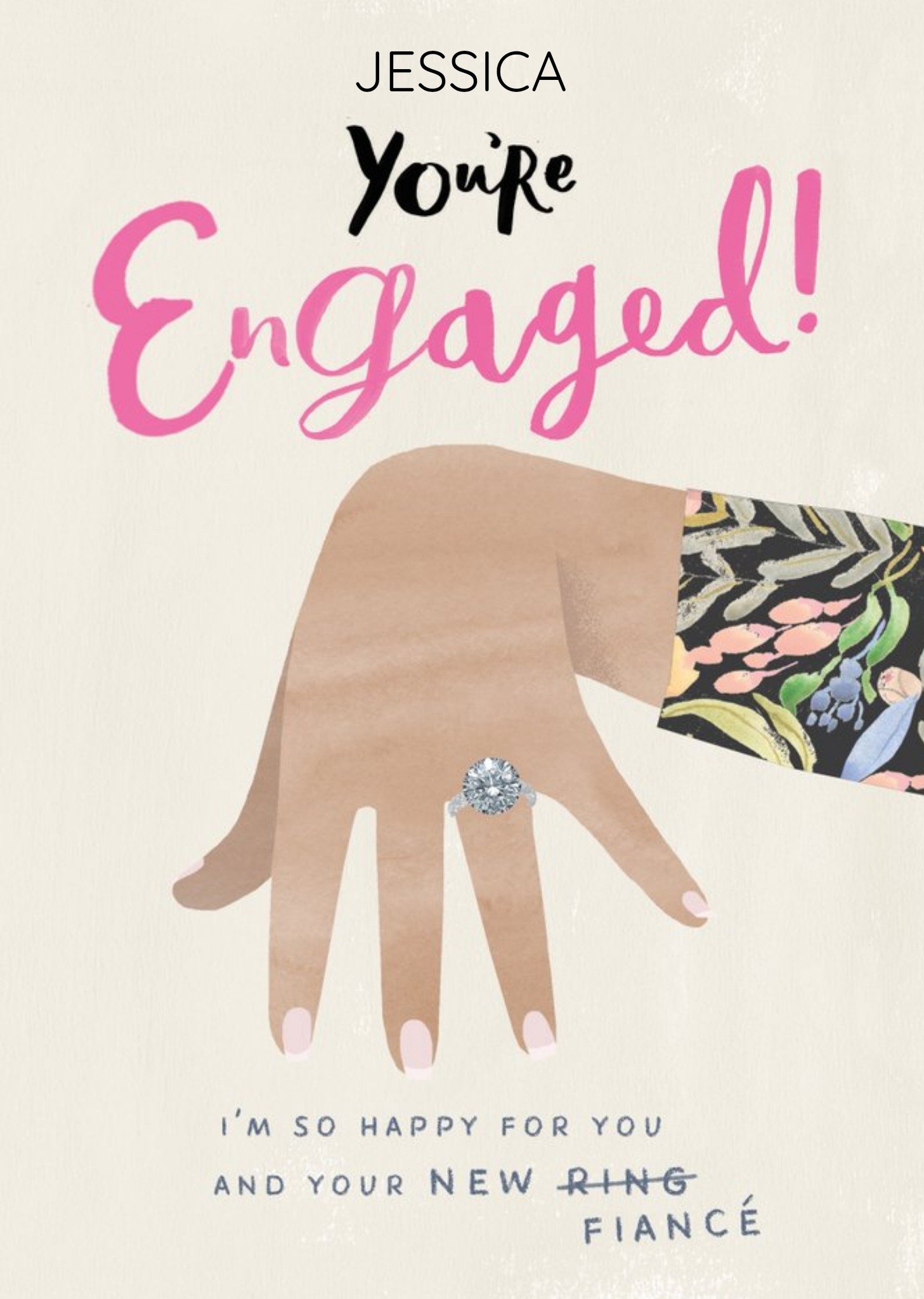 Illustrative You're Engaged Engagement Card 