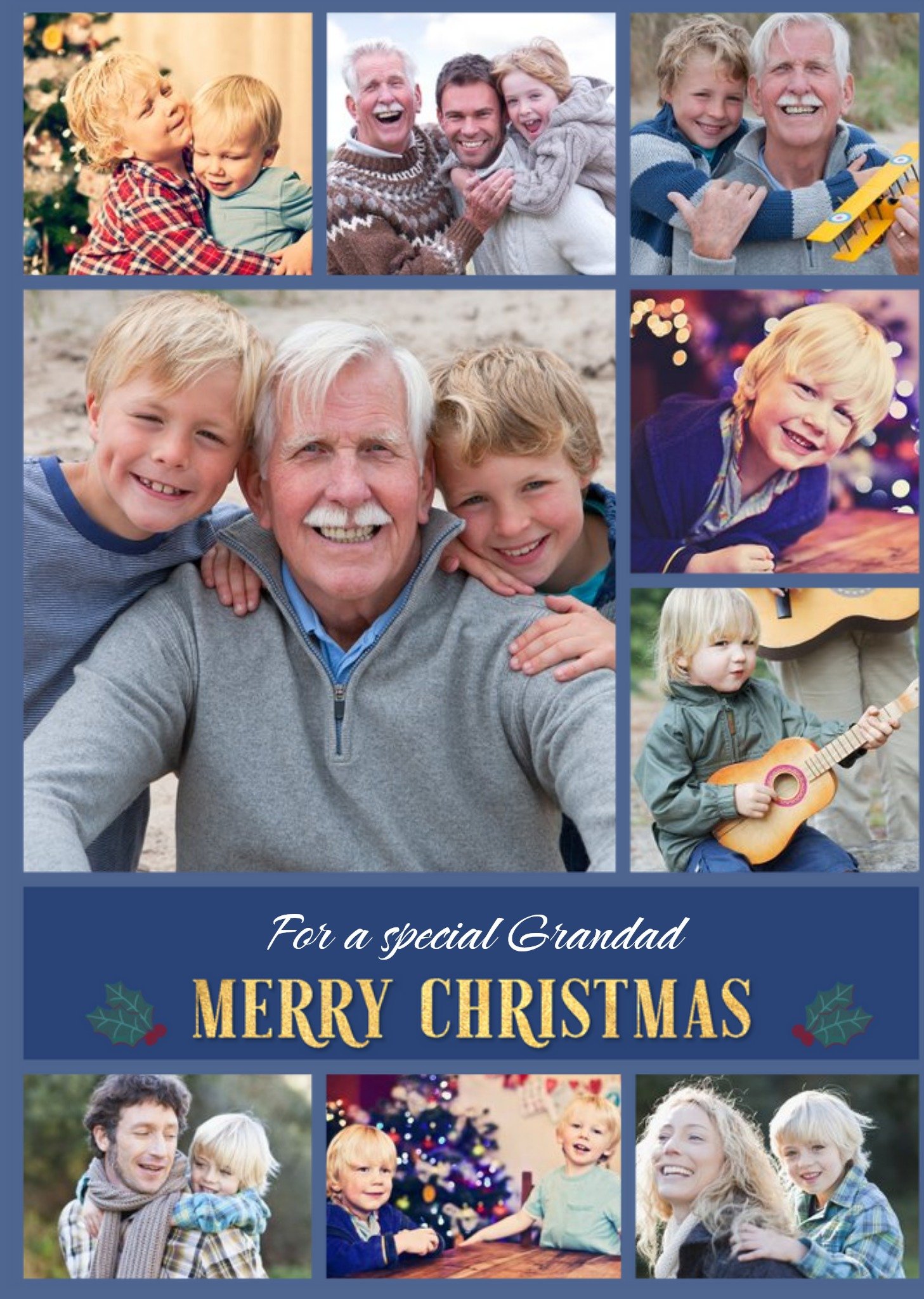 Multiple Photo Upload Christmas Card For Grandad Ecard