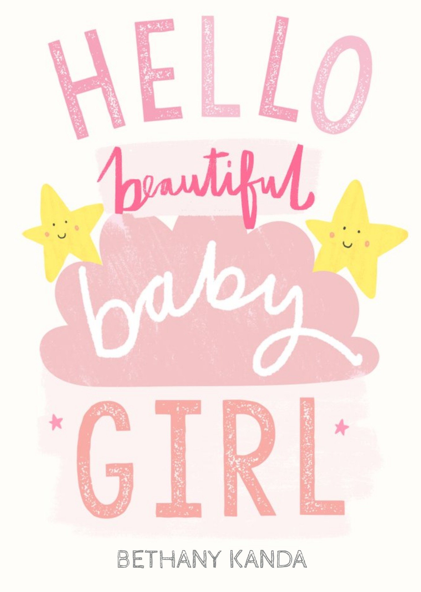 Moonpig Hello Beautiful New Baby Girl Postcard
