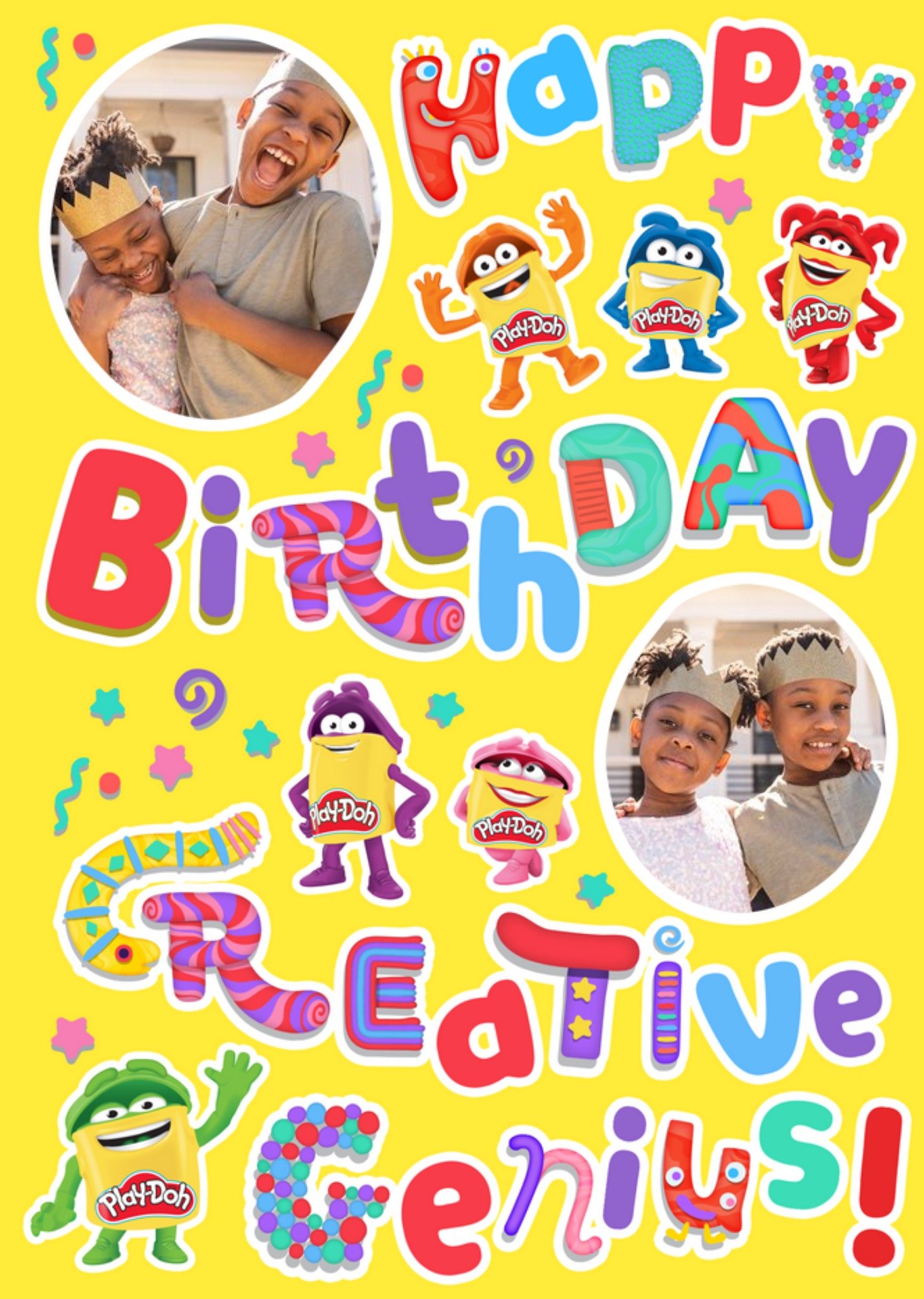 Moonpig Play Doh Fun Creative Genius Photo Upload Birthday Card By Hasbro, Large