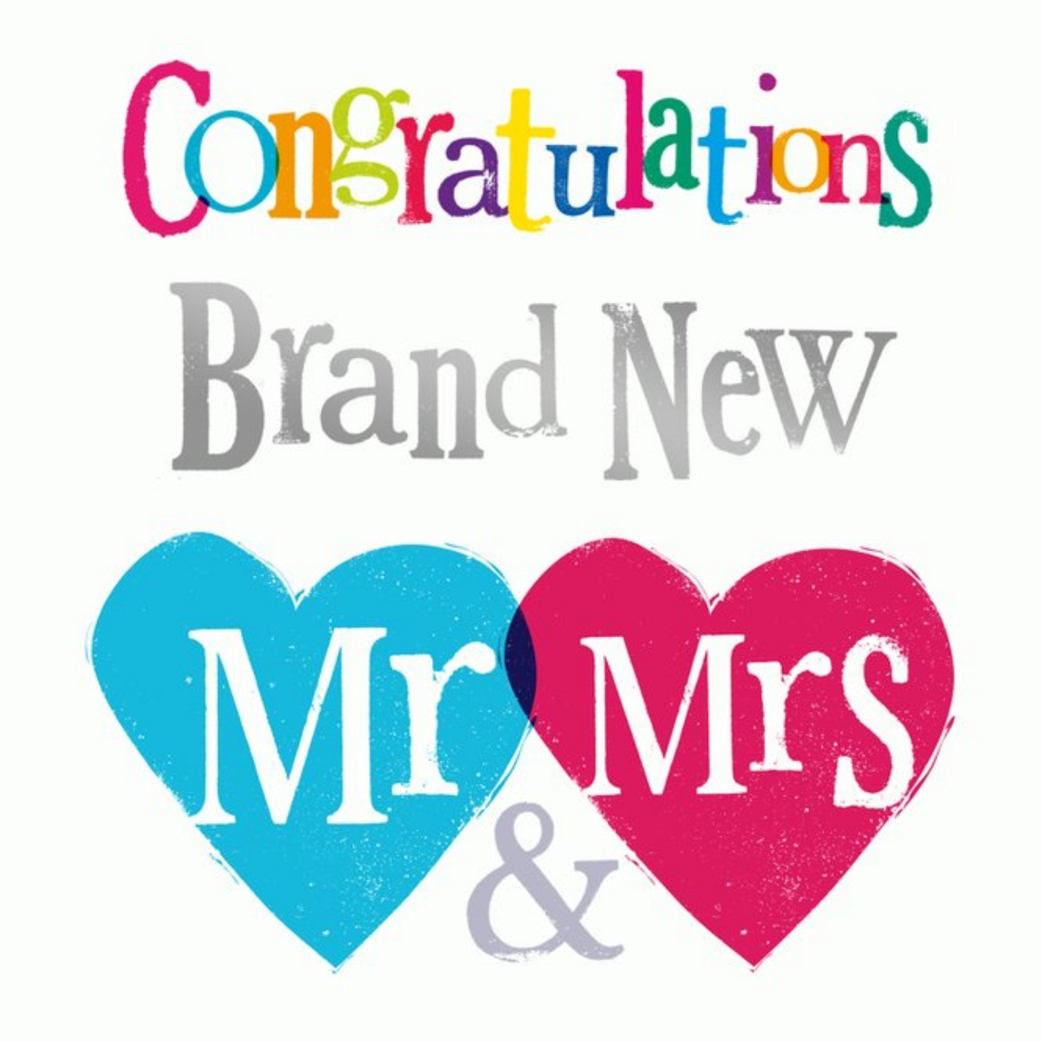 Congratulations Brand New Mr & Mrs Card, Square