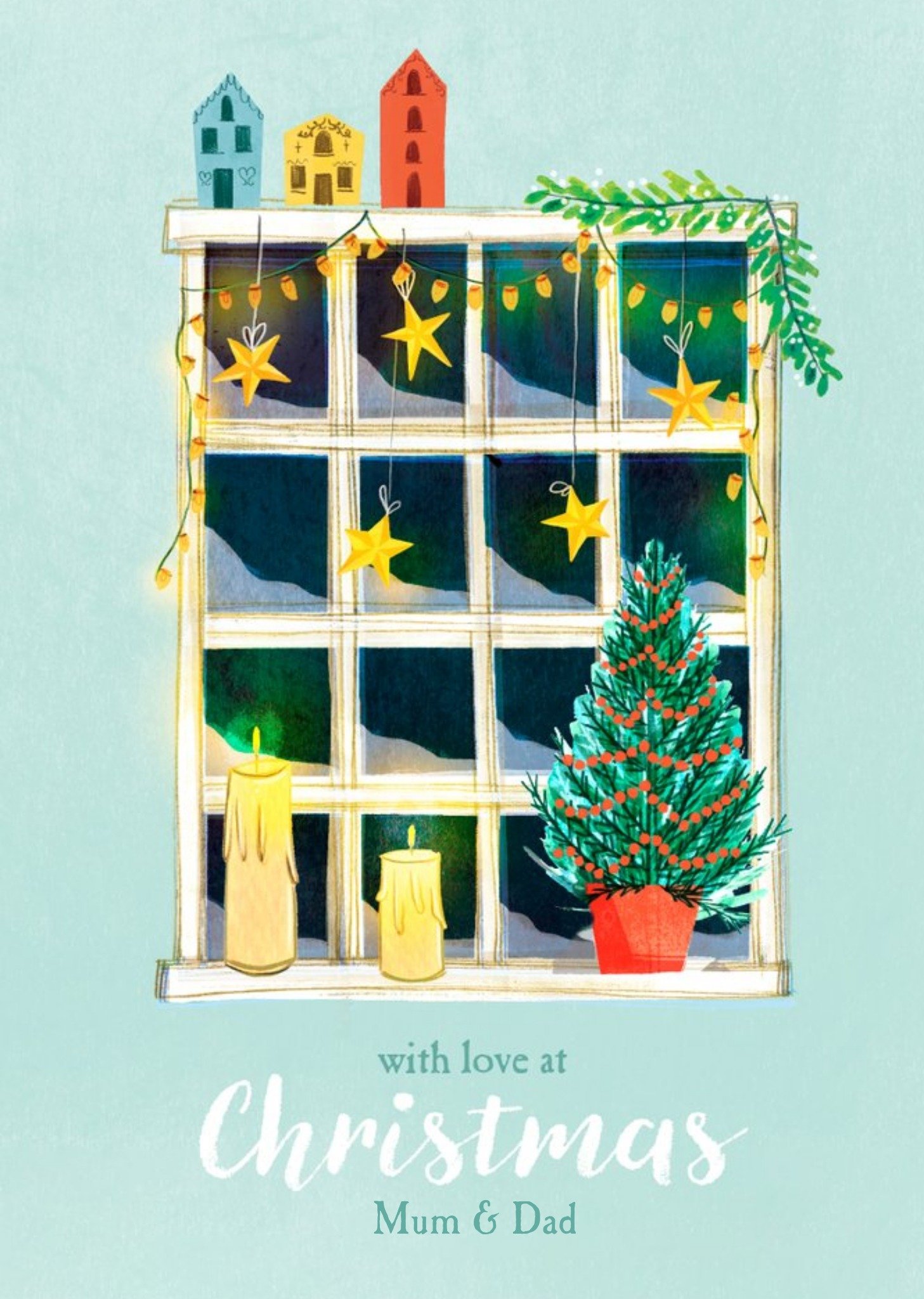 Christmas Window Mum & Dad Card Ecard