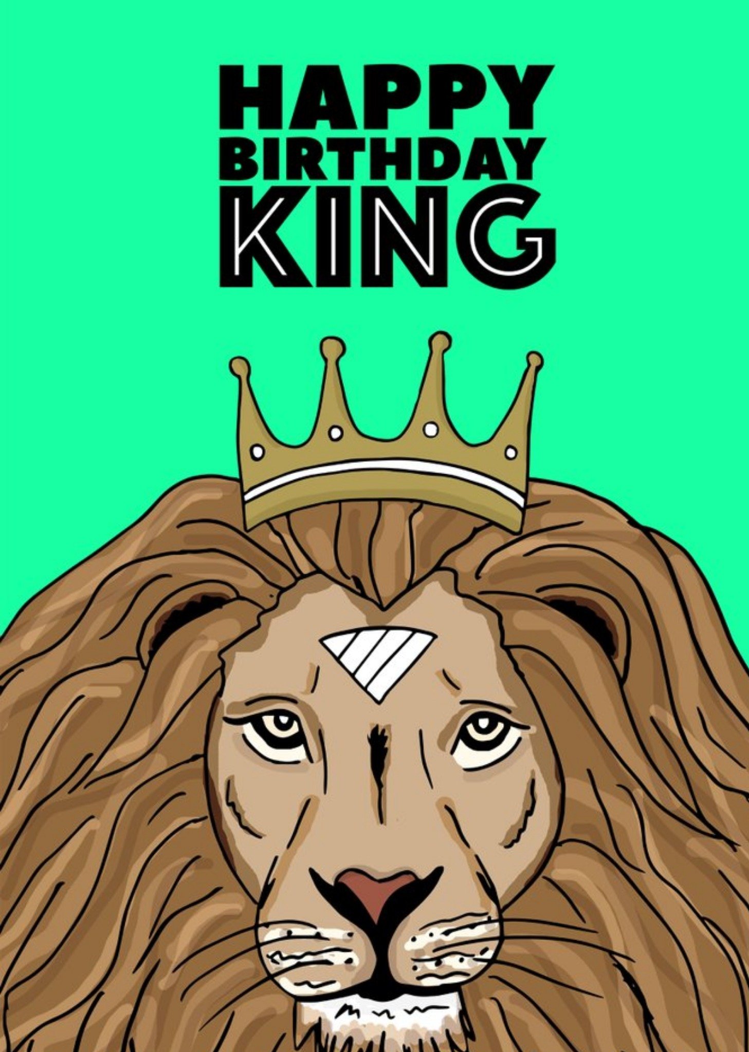 Moonpig Fun Illustration Lion Happy Birthday King Ca Ecard
