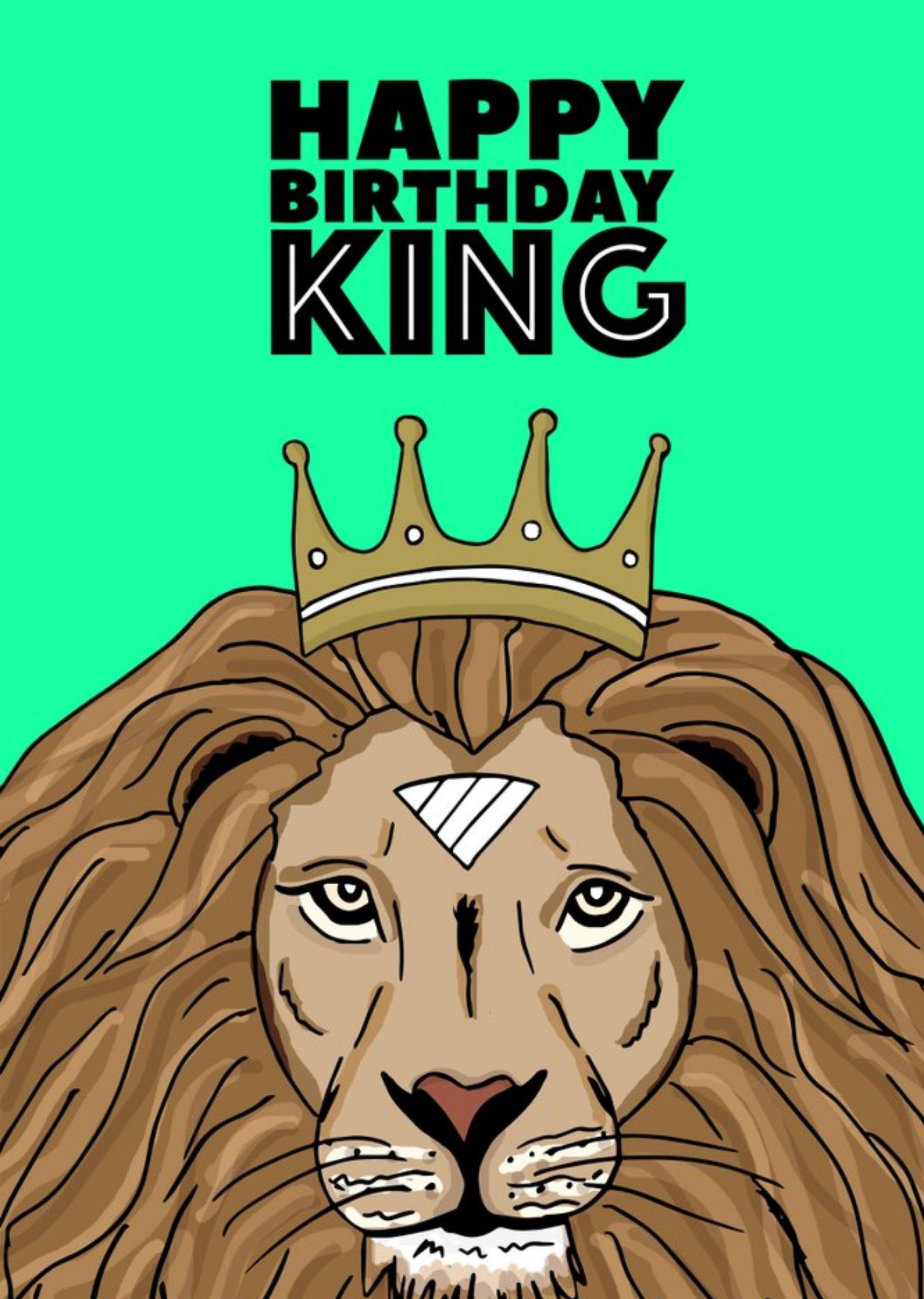 Fun Illustration Lion Happy Birthday King Ca Ecard