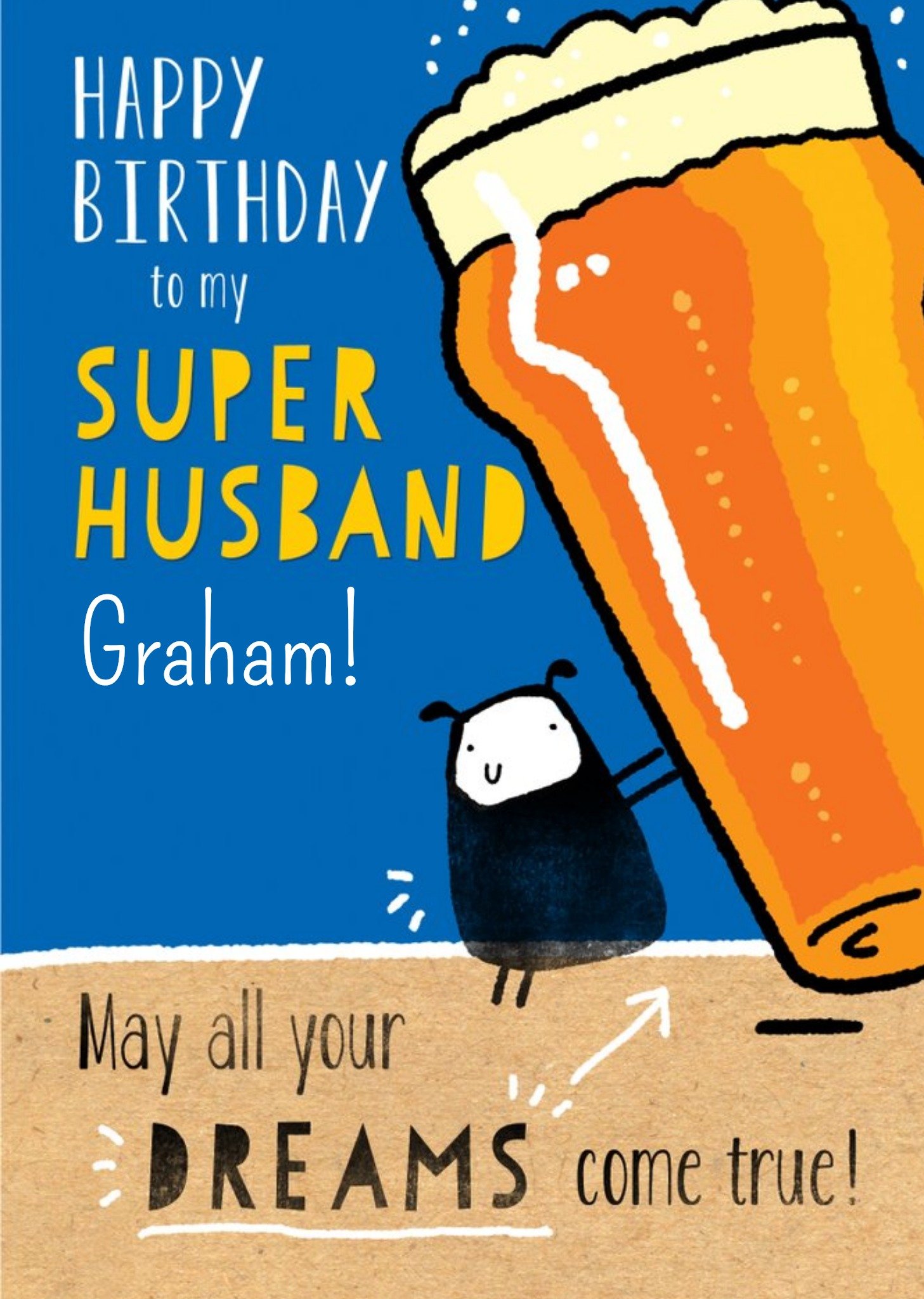 Moonpig Funny Step Husband Birthday Card, Large