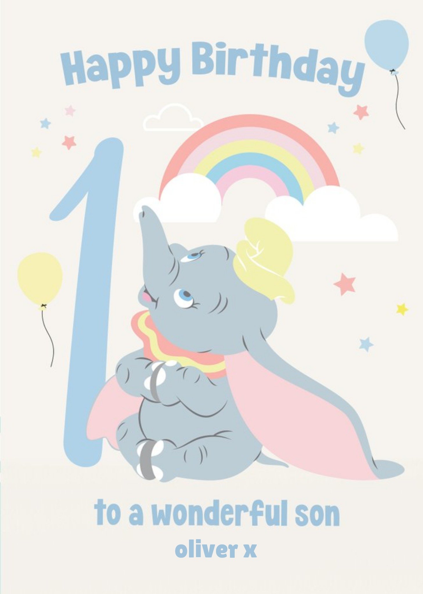 Cute Disney Dumbo To A Wonderful Son Birthday Card Ecard