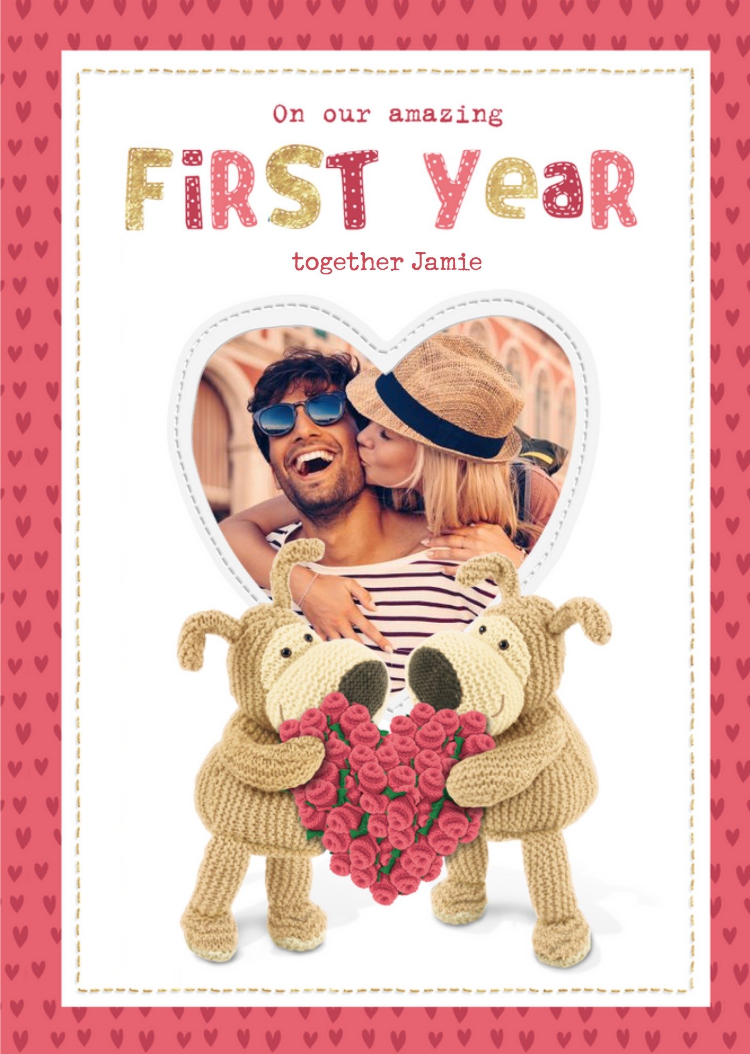 Boofle Anniversary Card - Photo Upload - First Year, Large