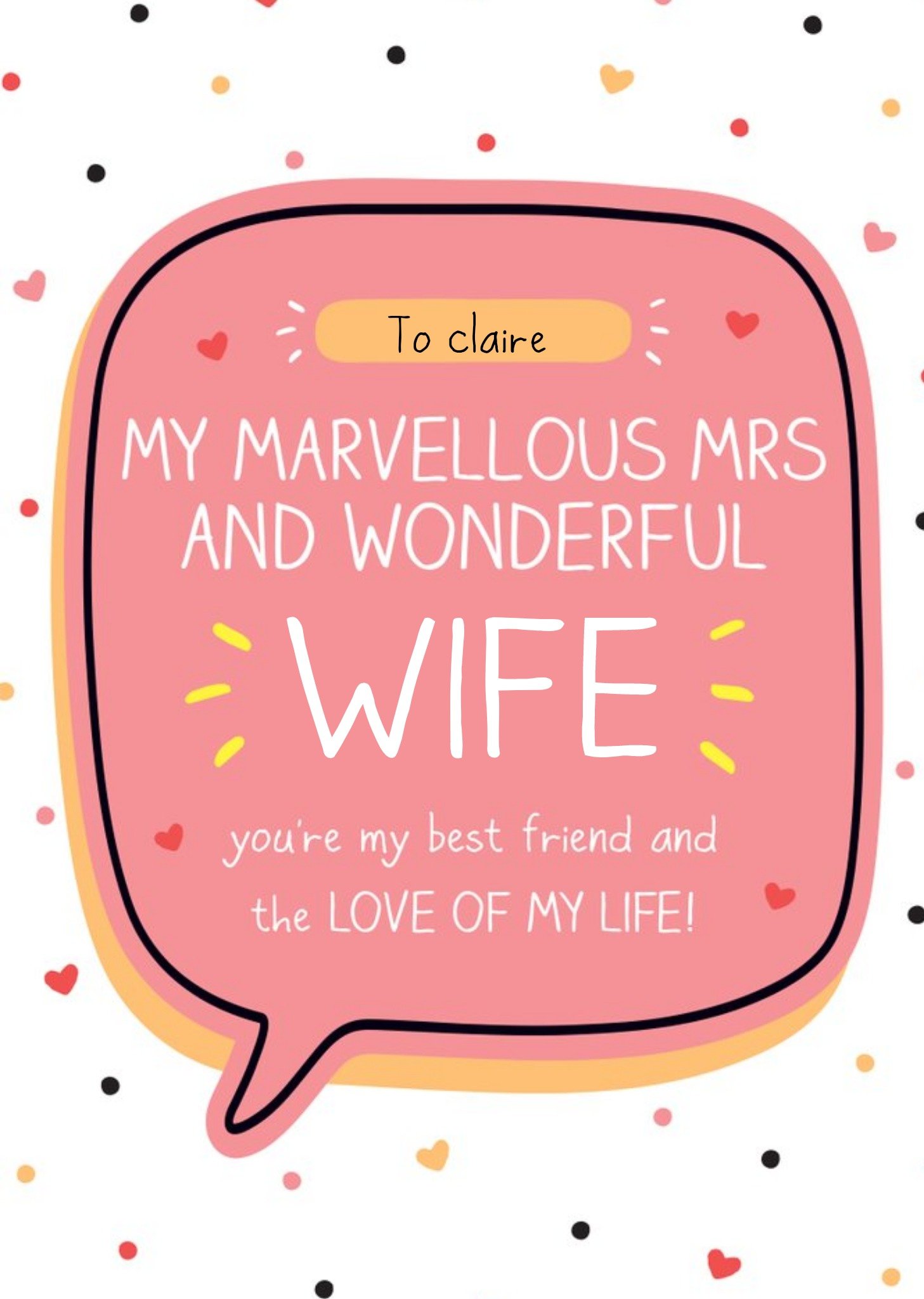 Happy Jackson My Marvellous Mrs And Wonderful Wife Valentines Day Card