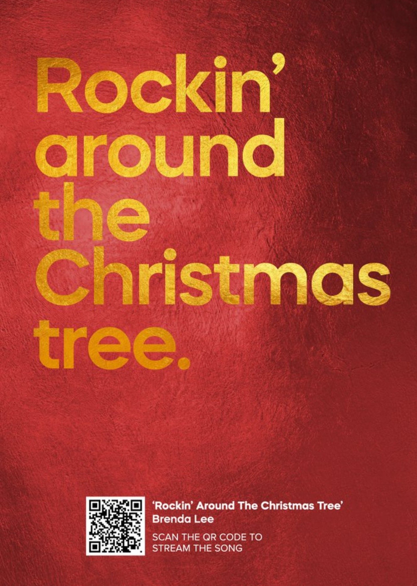 Moonpig Rockin' Around The Christmas Tree Typographic Christmas Card Ecard