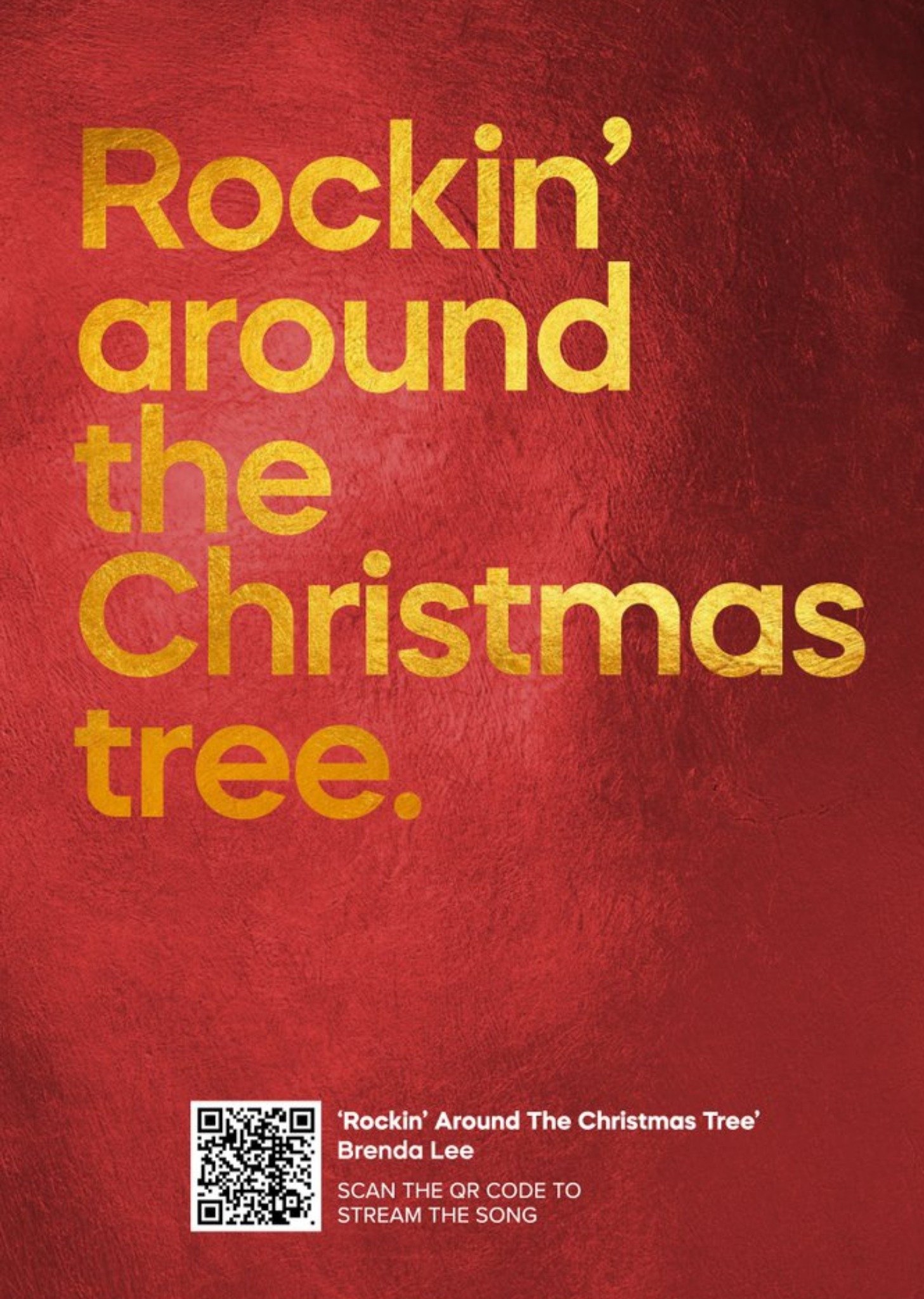 Rockin' Around The Christmas Tree Typographic Christmas Card Ecard