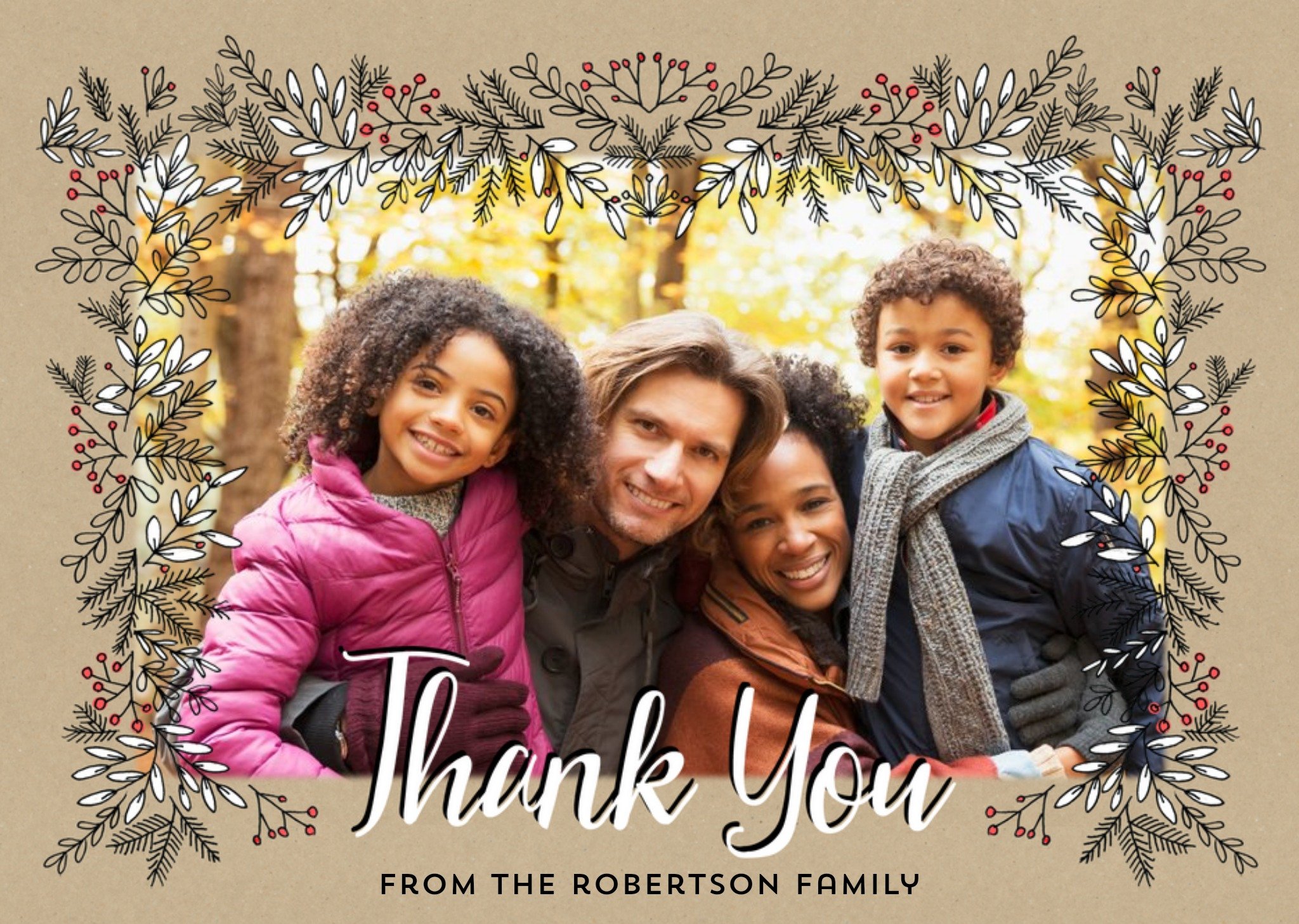 Christmas Thank You Photo Upload Card Ecard