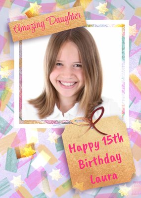 Amazing Daughter Photo Upload Frame Birthday Card