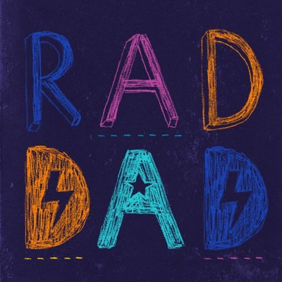 Father's Day card - Rad Dad - typographic - quick send