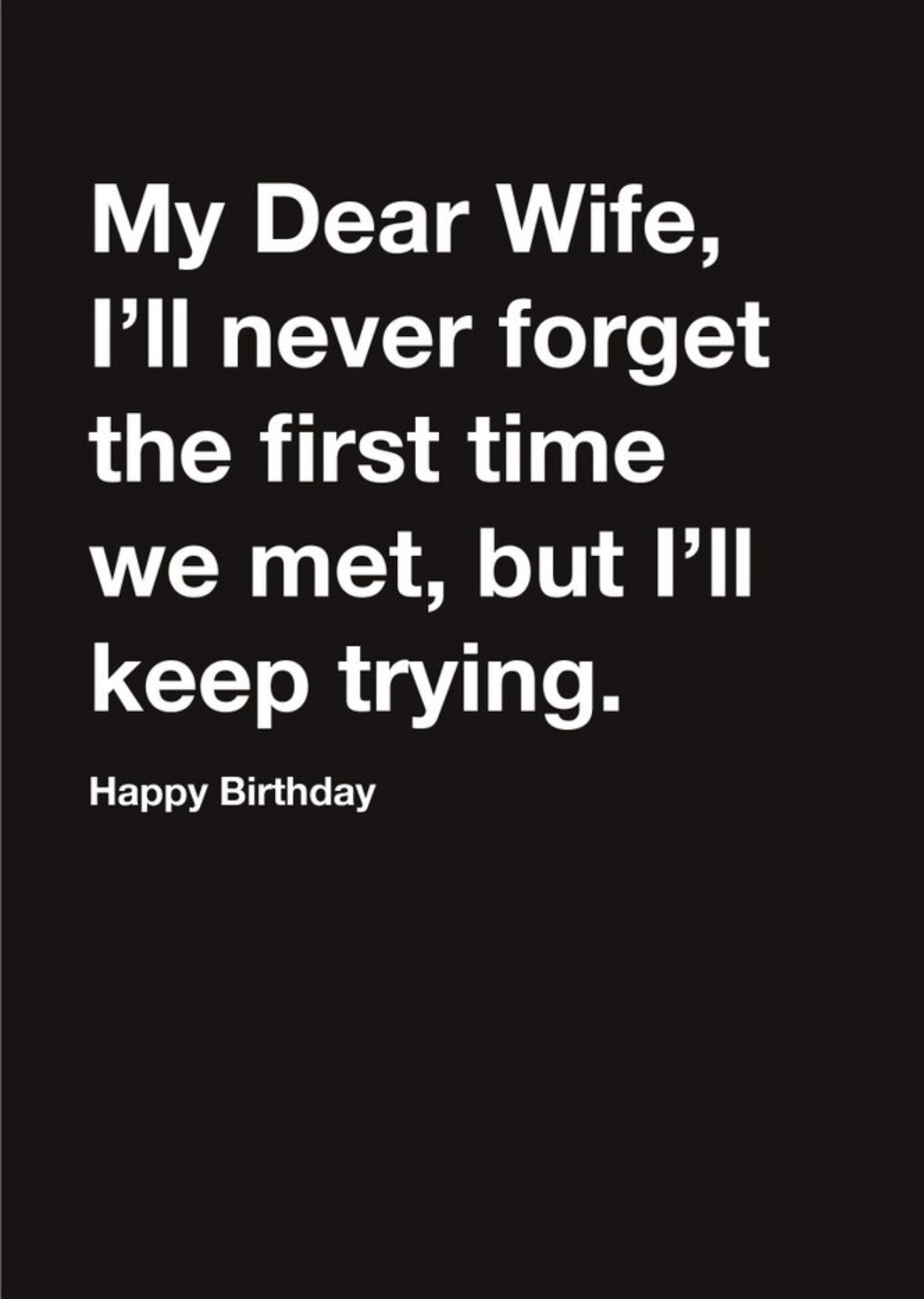 Other Carte Blanche Dear Wife Humour Happy Birthday Card, Large