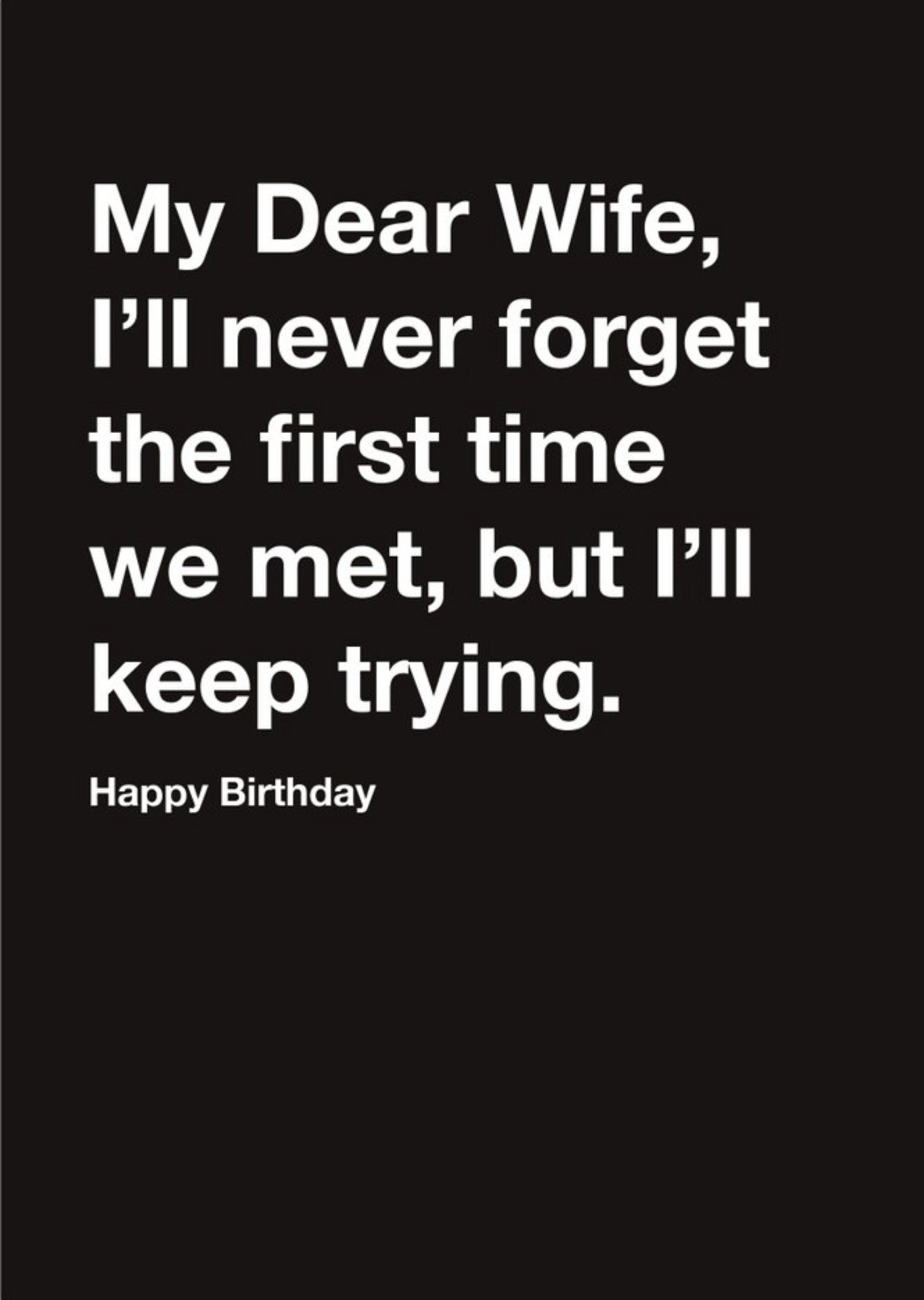 Other Carte Blanche Dear Wife Humour Happy Birthday Card Ecard