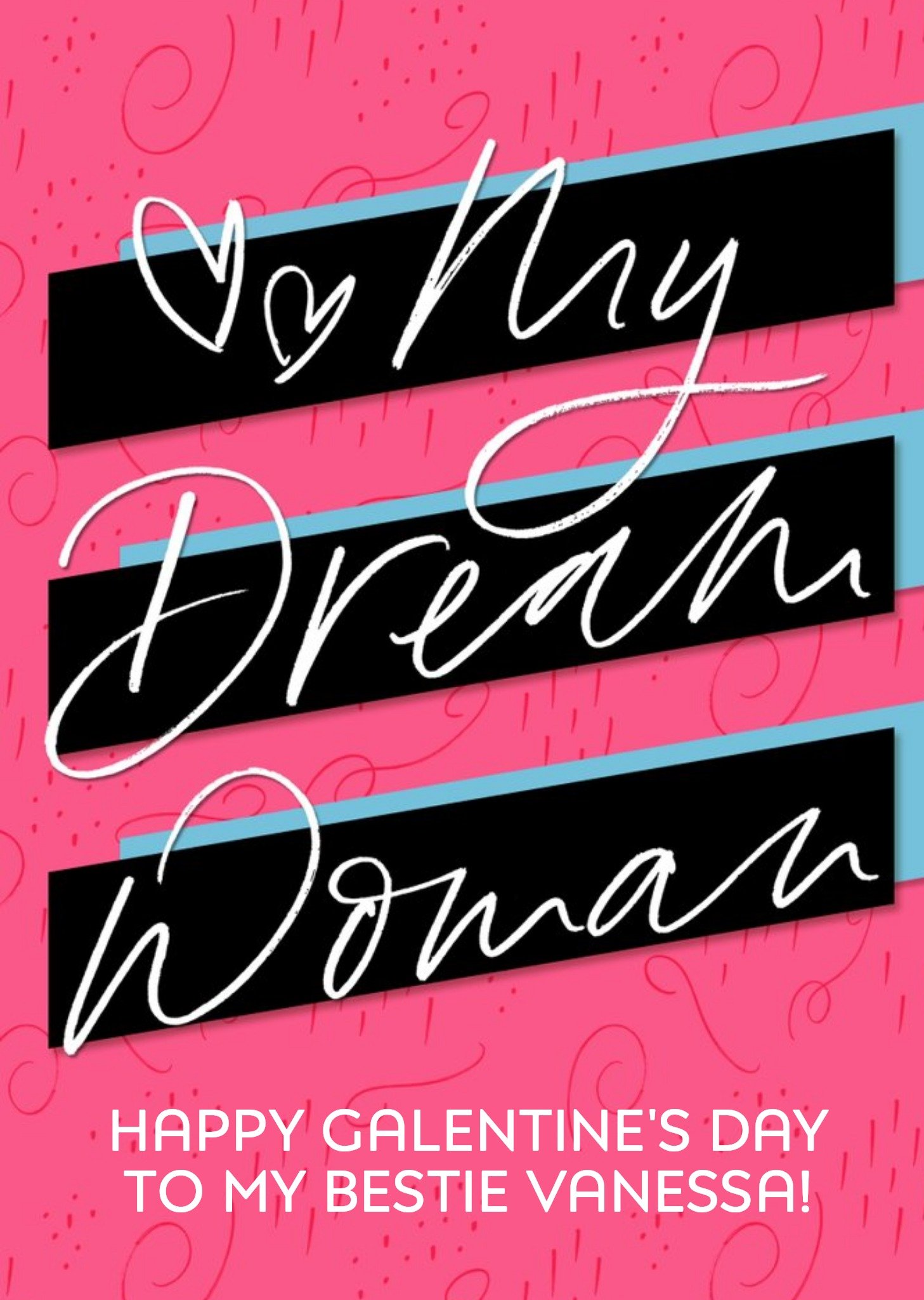 Moonpig Smooches Bright Graphic My Dream Woman Galentine's Valentine's Day Card, Large