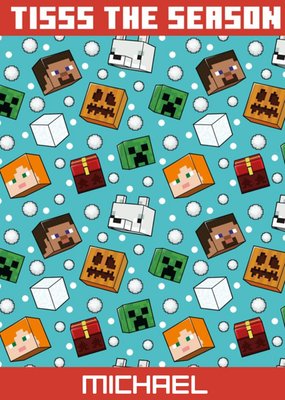 Minecraft Character Heads Tis The Season Christmas Card