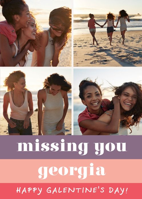 Photo Upload Missing You Best Friend Galentine's Day Card