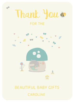 Little Acorns Thank You For The Beautiful Baby Gifts Personalised Thank You Card