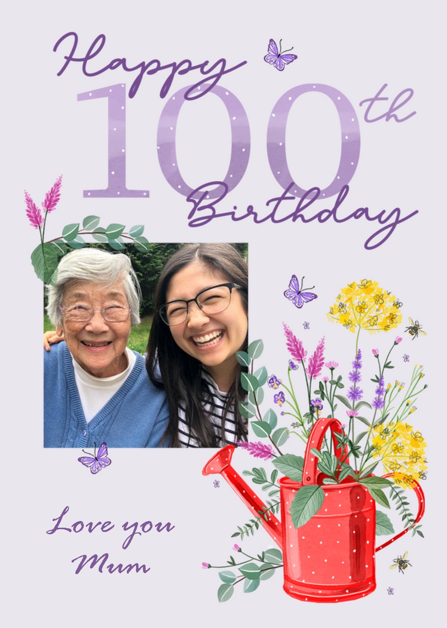 Okey Dokey Design Happy 100th Birthday Photo Upload Card Ecard