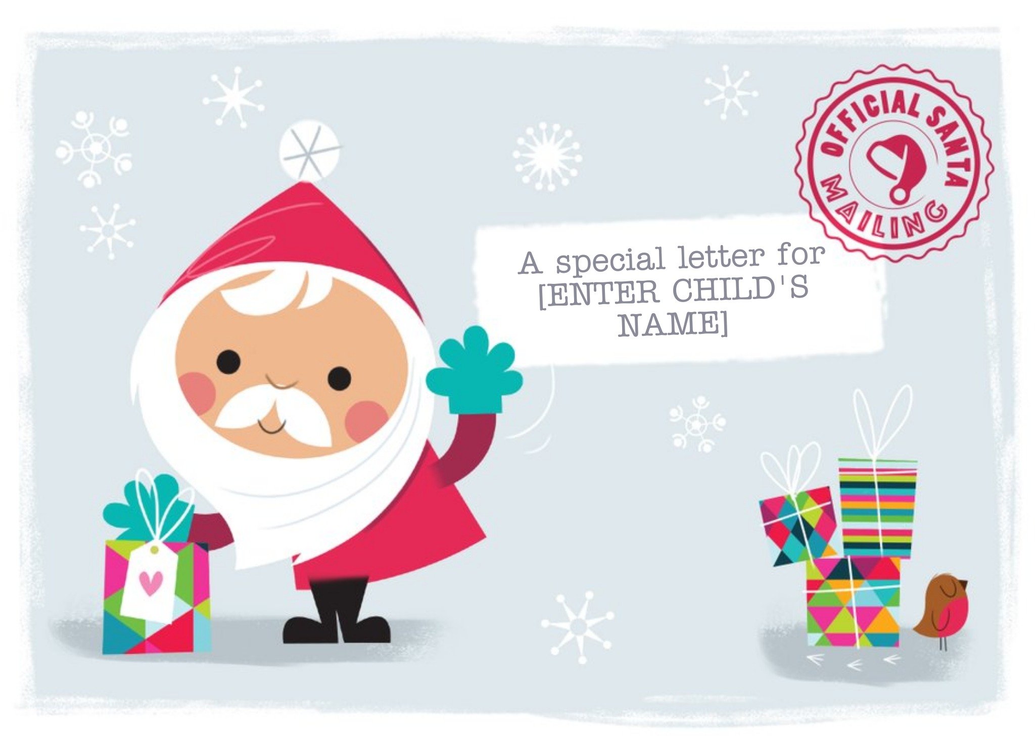 A Special Letter For Icial Santa Personalised Merry Christmas Card For Child