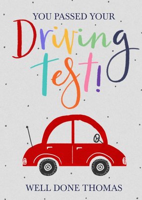 Okey Dokey Design Illustrated Car Customisable Driving Test  Card