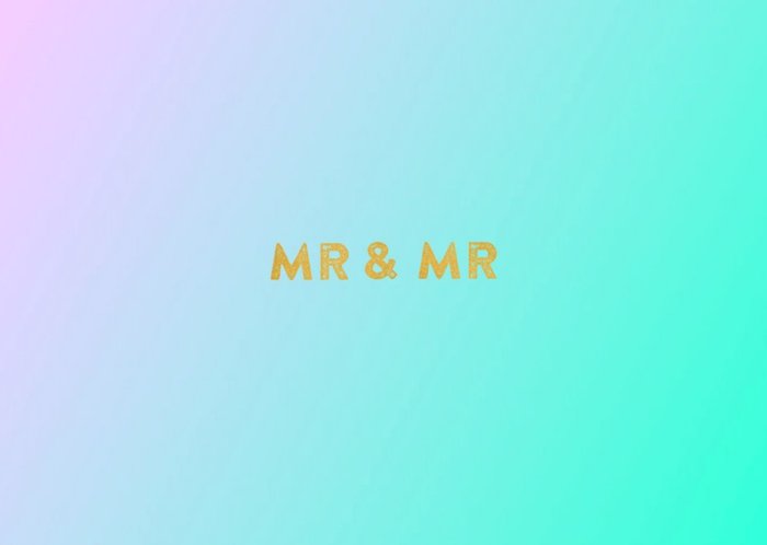 Pastel Hues Personalised Mr And Mr Wedding Day Card
