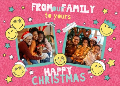 SmileyWorld® From Our Family To Yours Photo Upload Christmas Card