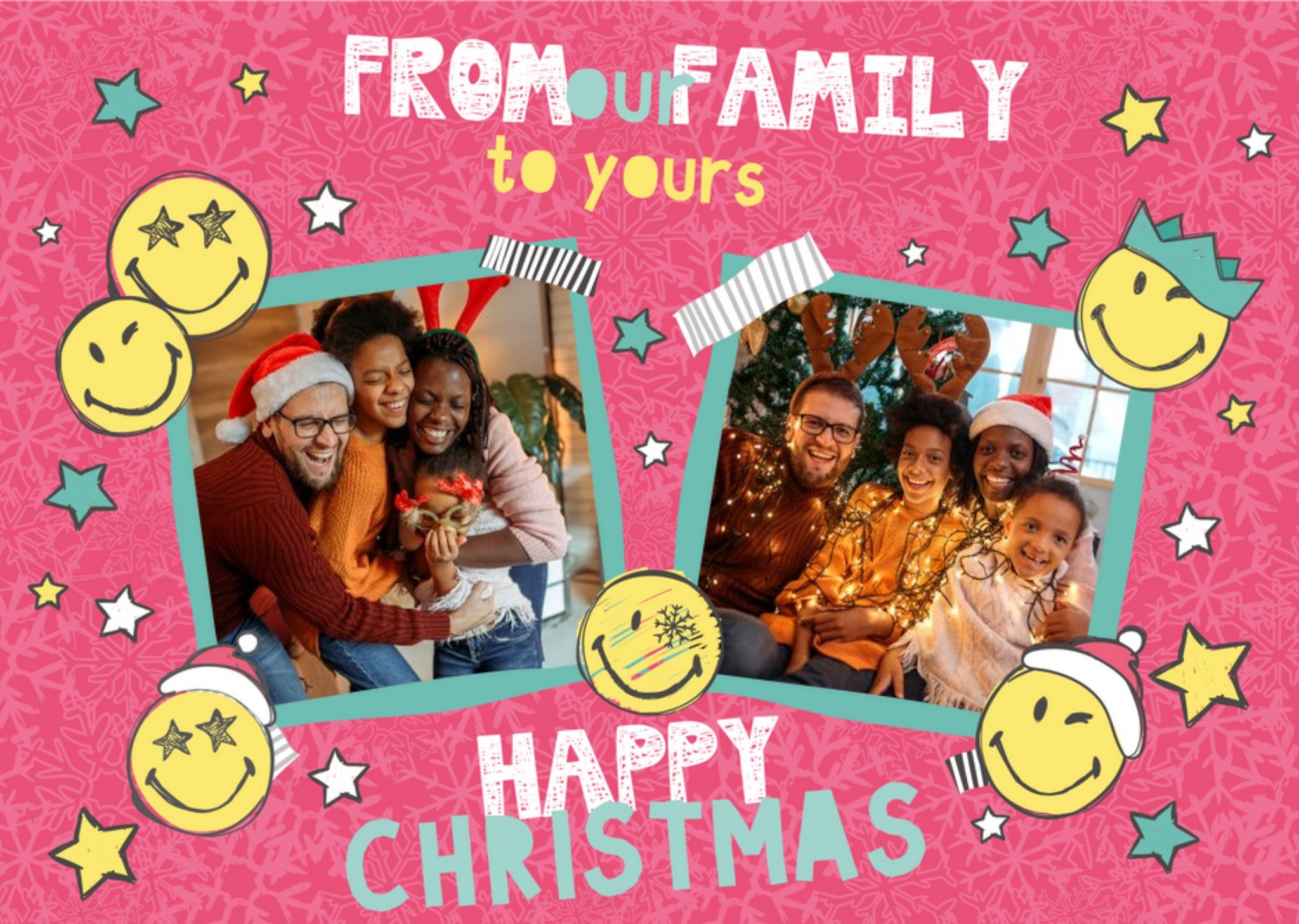 Smiley World From Our Family To Yours Photo Upload Christmas Card Ecard