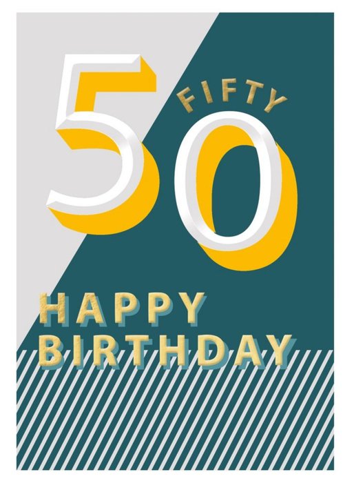50 Happy Birthday Block Colour Card
