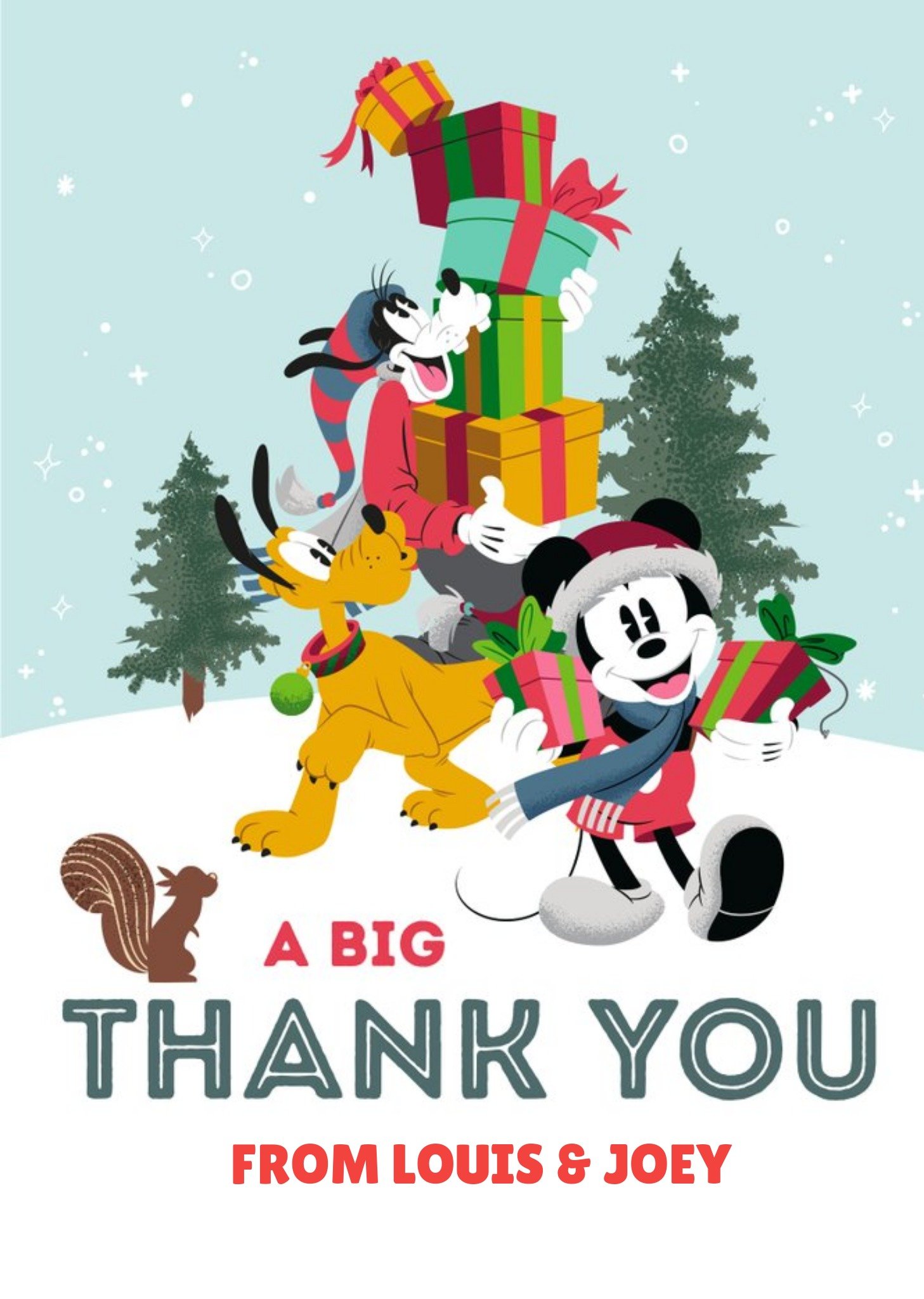 Disney Mickey Mouse A Big Thank You Christmas Card, Large