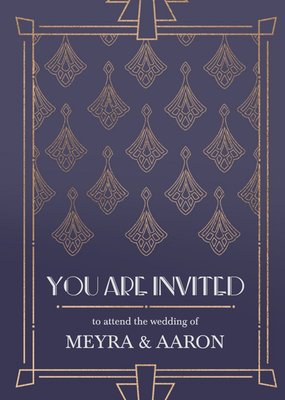 Art Deco Geometric Pattern Wedding Invitation Card