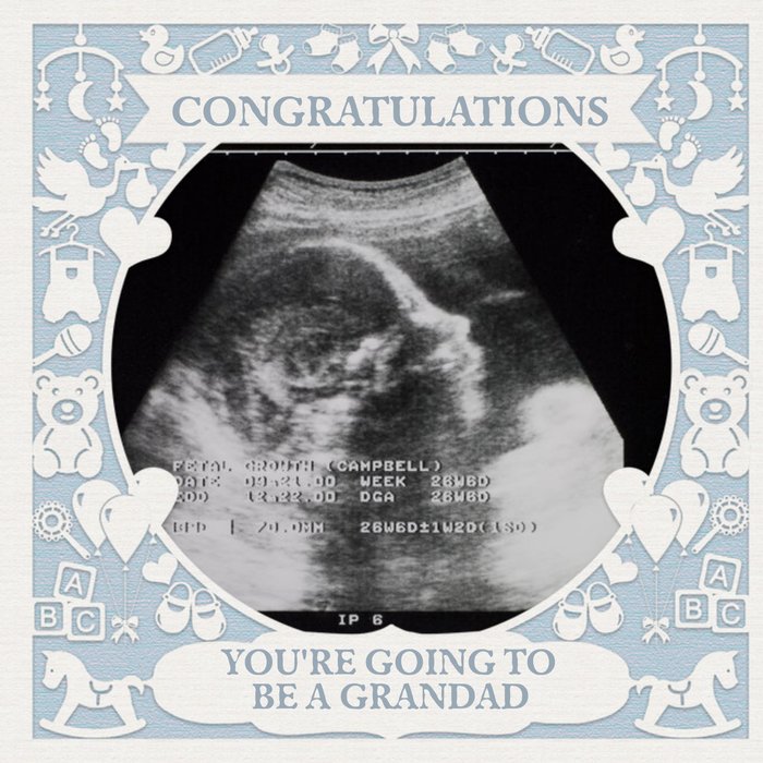 Paper Frames Photo Upload You're Going To Be A Grandad Congratulations Card