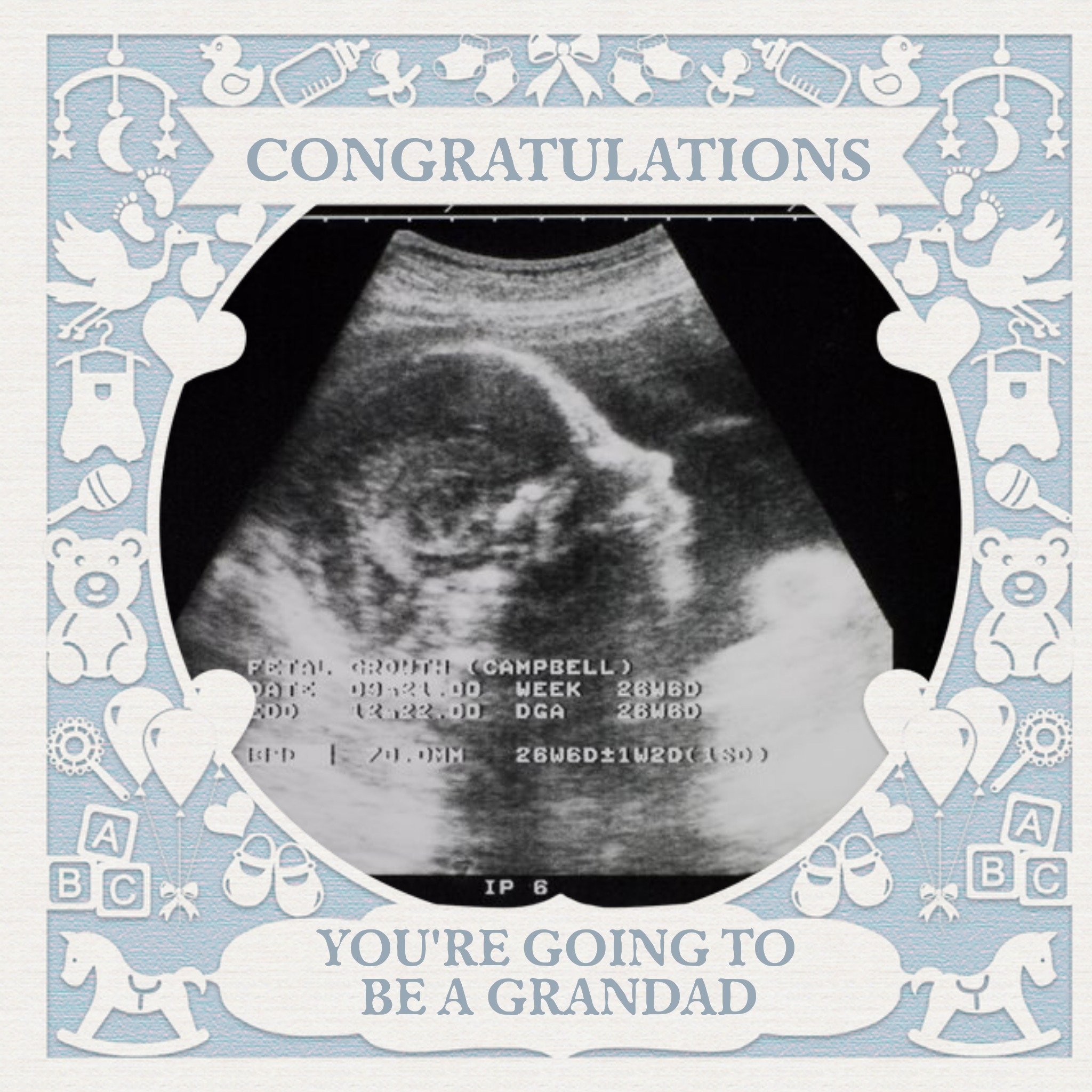 Paper Frames Photo Upload You're Going To Be A Grandad Congratulations Card, Square