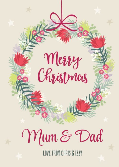 Studio Sundae Wonder Wish Merry Christmas Traditional Mum And Dad Christmas Card