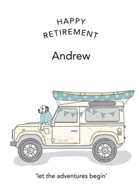 Dotty Dog Art Illustrated Adventure Dog Retirement Travel Card