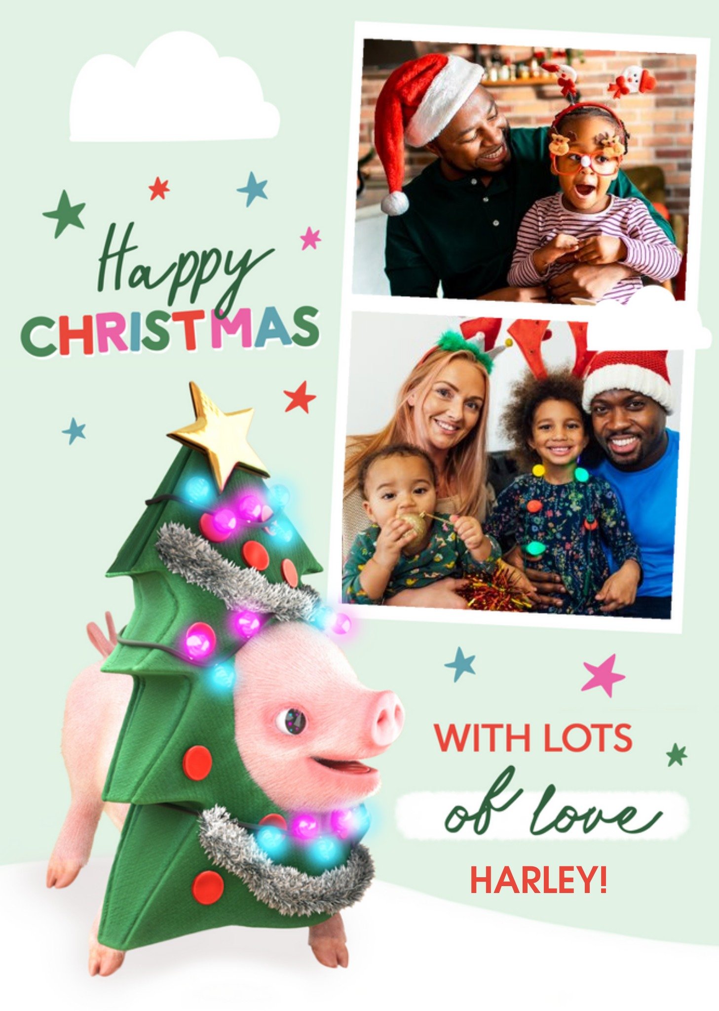 Exclusive s Cute Christmas Tree Pig Christmas Card