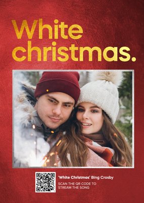 White Christmas Typographic Photo Upload Christmas Card