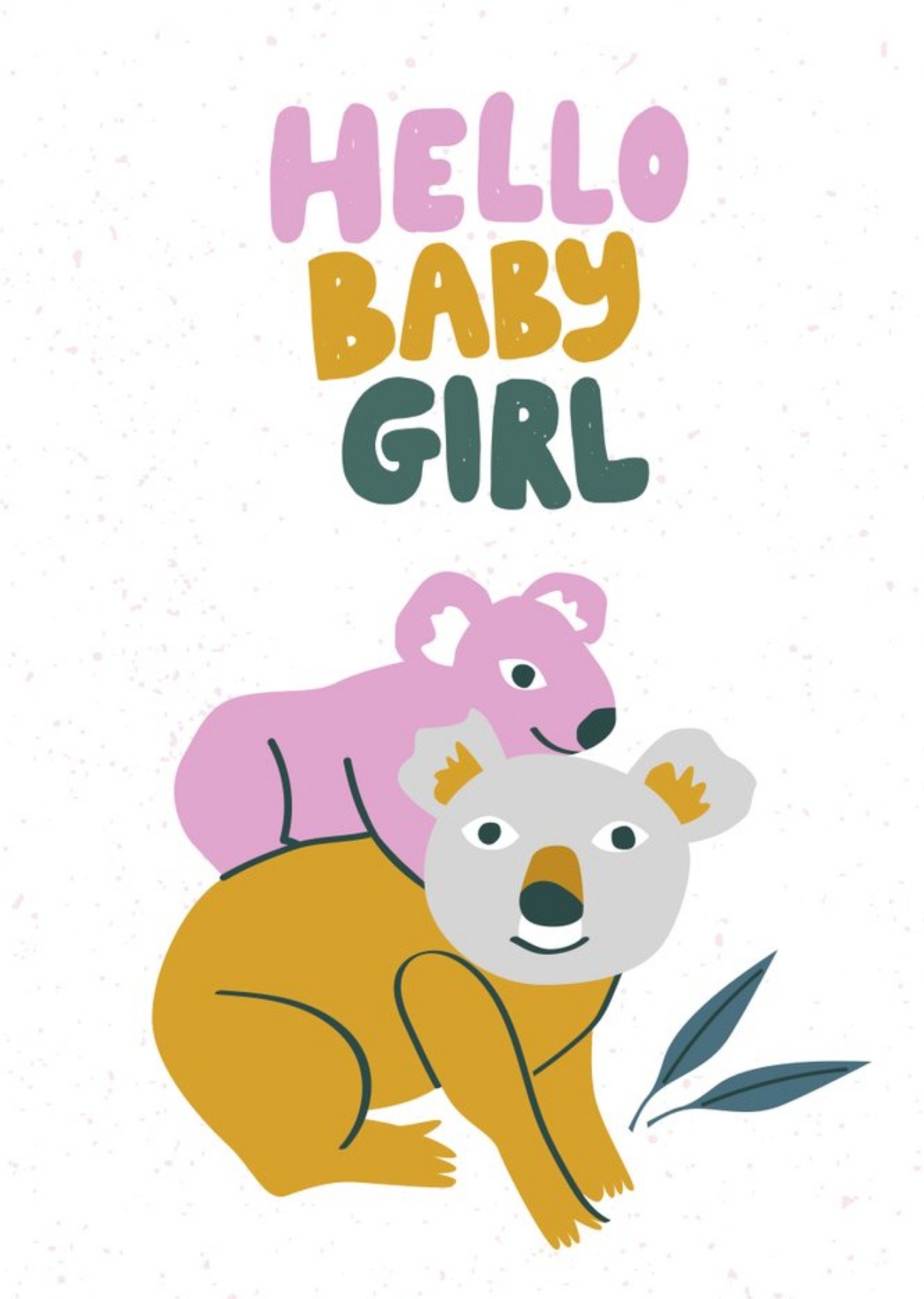 Moonpig Beck Ng Koala Bear Cute New Baby Girl Card, Large