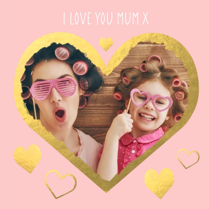 Mother's Day Card Heart Shape Photo Upload Card