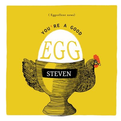 Birthday Card - Eggcellent News - Good Egg - Chicken