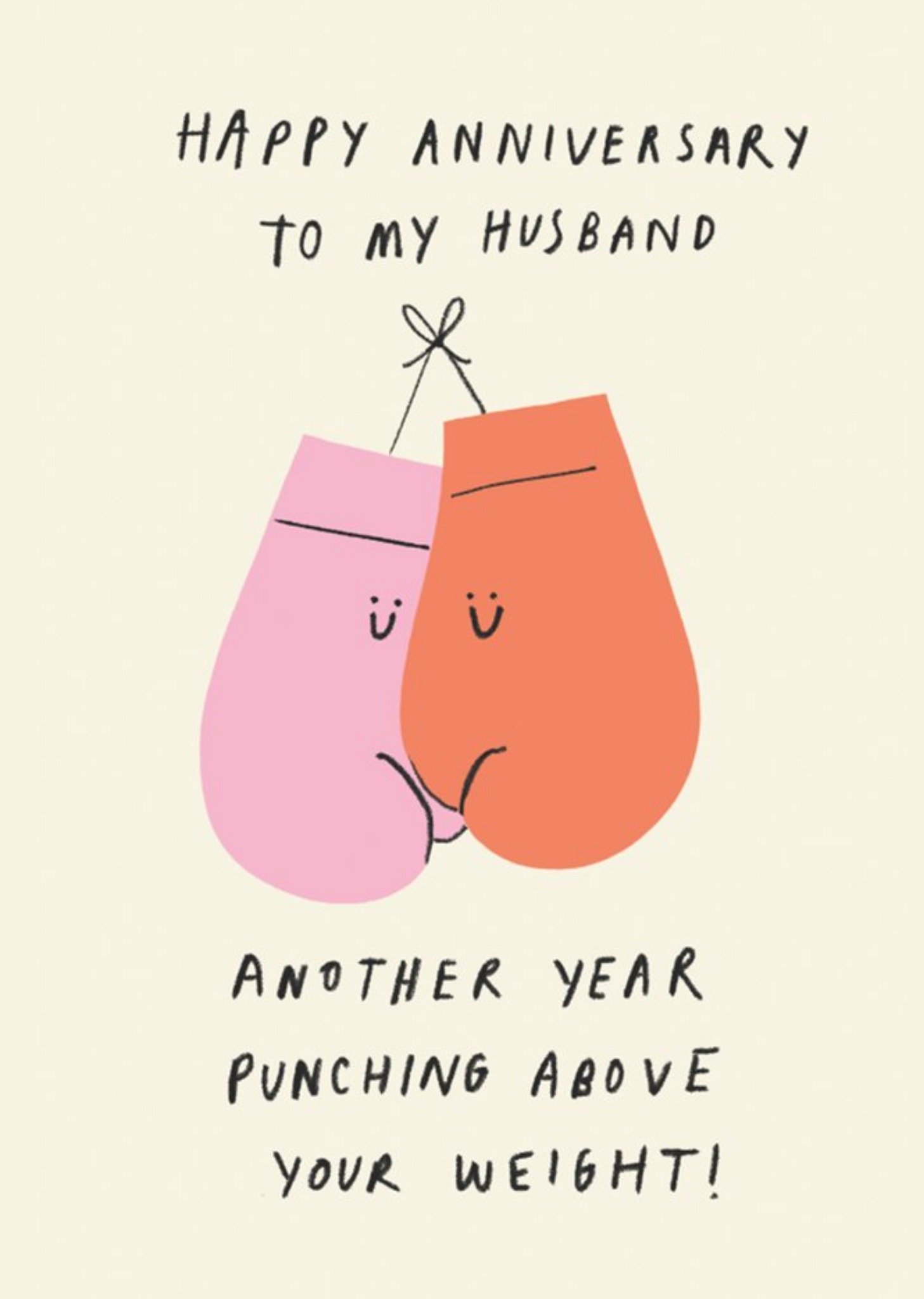 Moonpig Ukg Broxing Gloves Sweet Cute Funny Anniversary Card, Large