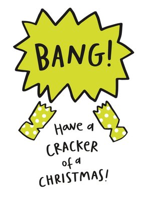 Comic Illustration Of A Bubble Burst And A Cracker Funny Pun Christmas Card