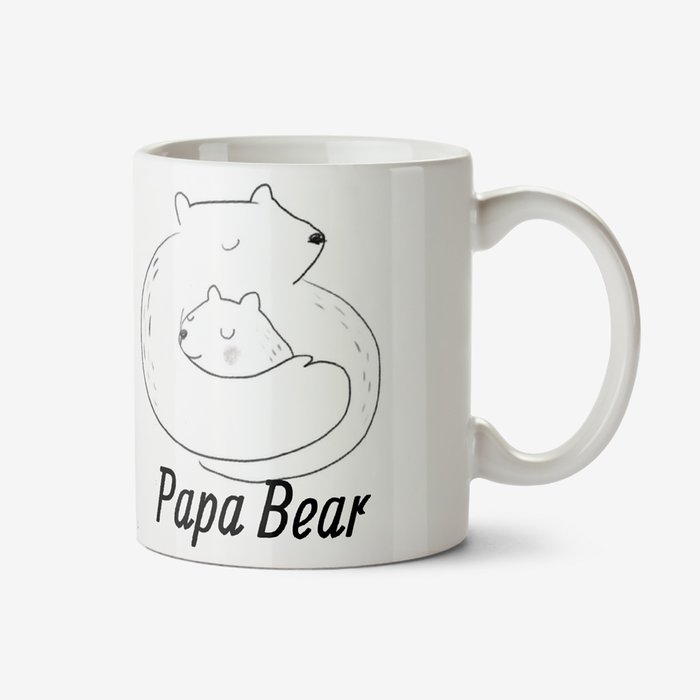 Cute Papa Bear Illustration Photo Upload Mug