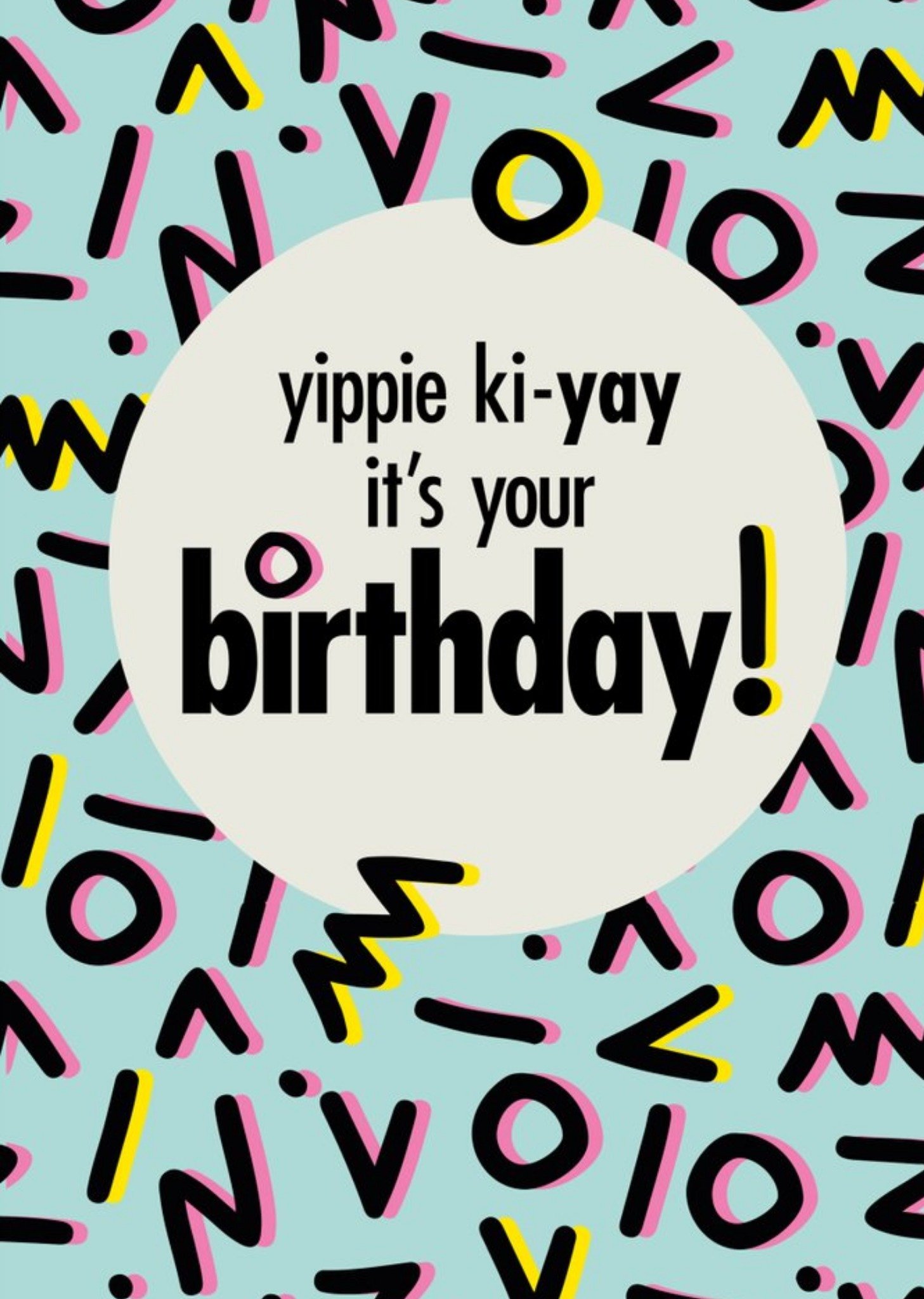 Moonpig Retro Design Yippie Ki Yay Its Your Birthday Card, Large
