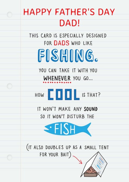 Moonpig Funny Humour Comedy Father's Day Card For Dad's Who Like Fishing, Giant