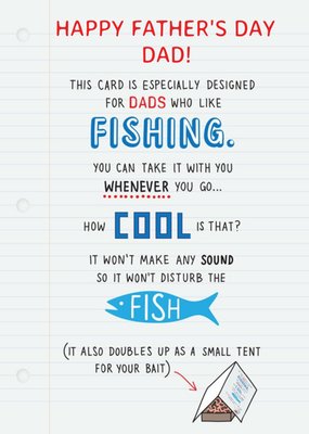 Funny Humour Comedy Father's Day Card For Dad's Who Like Fishing