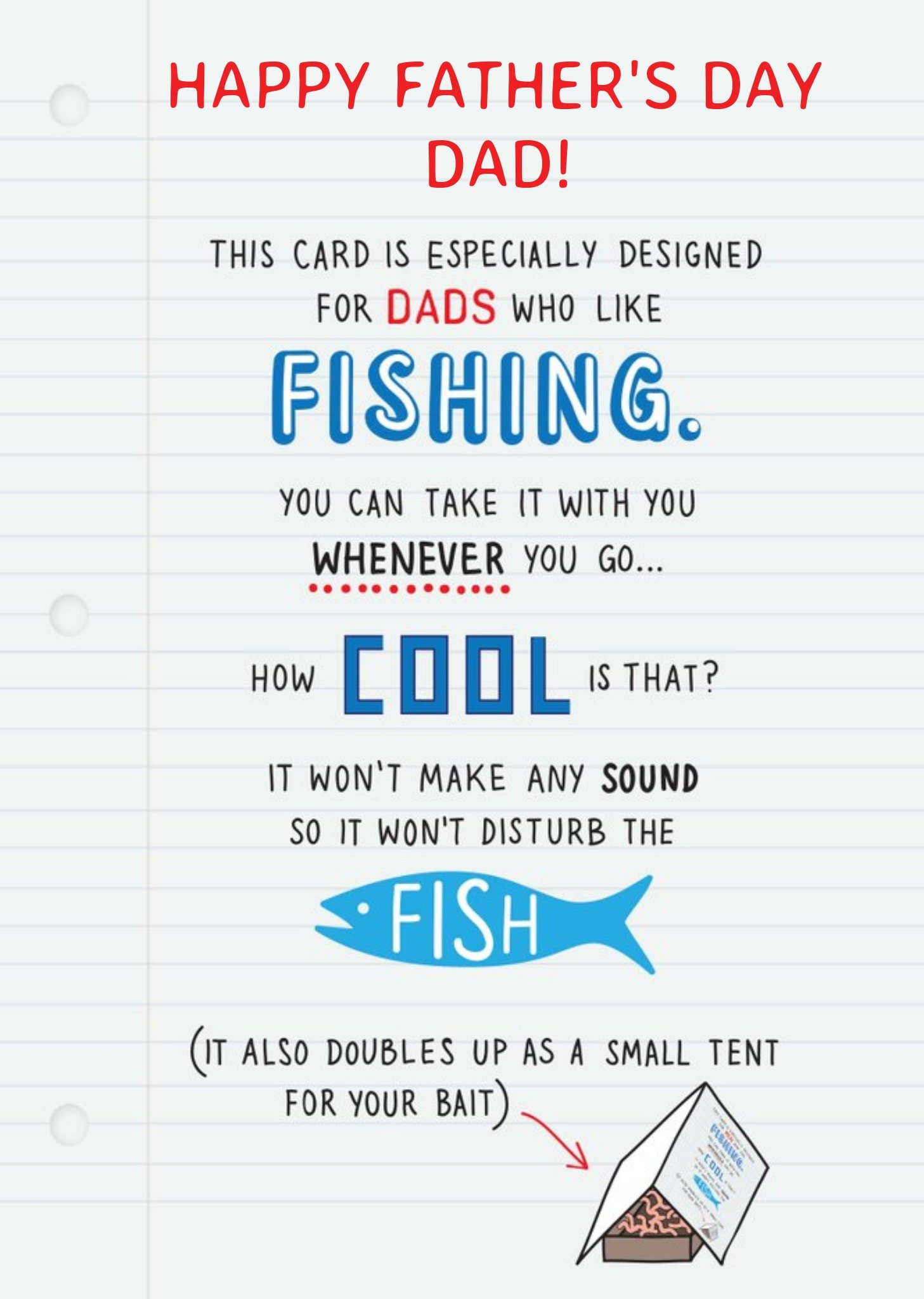 Moonpig Funny Humour Comedy Father's Day Card For Dad's Who Like Fishing Ecard