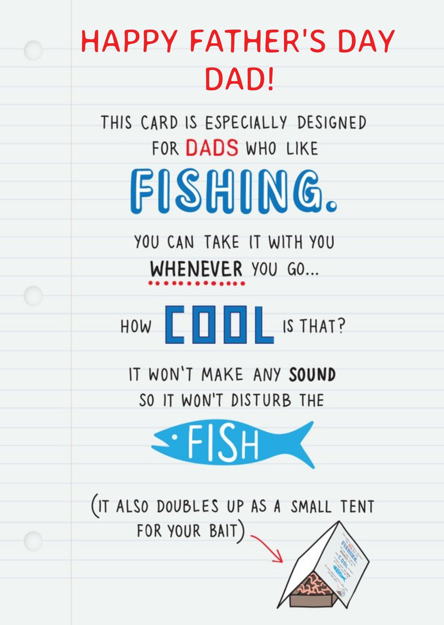 Funny Humour Comedy Father's Day Card For Dad's Who Like Fishing Ecard